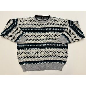 VTG Expressions International Sweater Coogi Style Sweater 3D Knit VTG 90s SZ XL